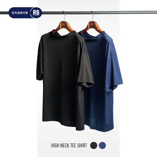 PORTERCLASSIC高领宽松短袖T恤