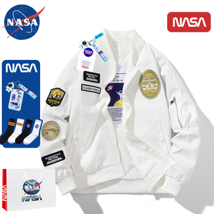 NASA联名2022新款 春秋刺绣棒球服女潮牌学生夹克男运动BF情侣外套