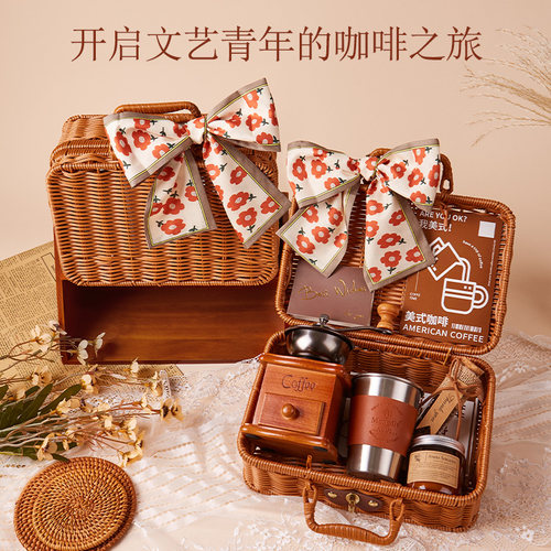 手磨咖啡机礼盒生日礼物创意复古