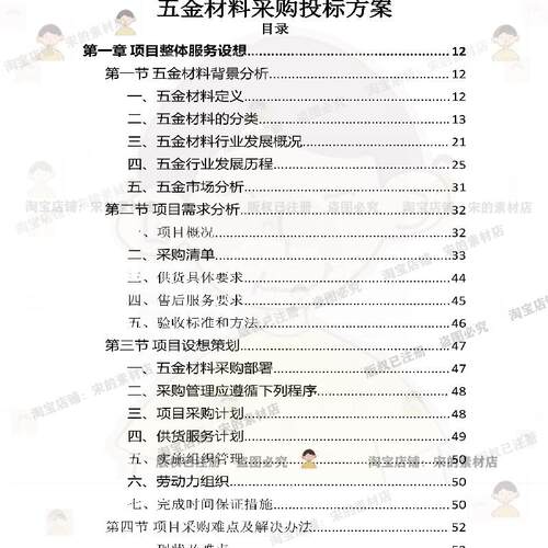 五金材料采购投标方案供货运输验收参考范本word文档模板可编辑