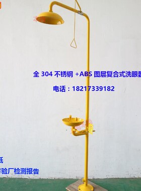 上海货6610全304不锈钢验厂一体复合式安全紧急冲淋洗眼器装置