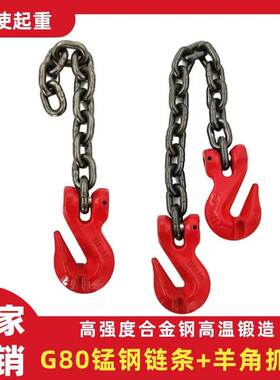 包邮G80锰钢链条捆绑索具1吨-5吨吊石头链起重链棘轮铁链羊角抓钩