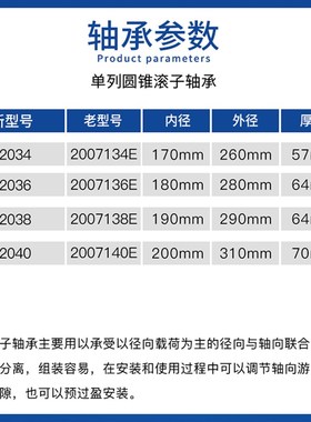 HRB哈尔滨圆锥滚子轴承2007134E 2007136E 2007138E 2007140E P5