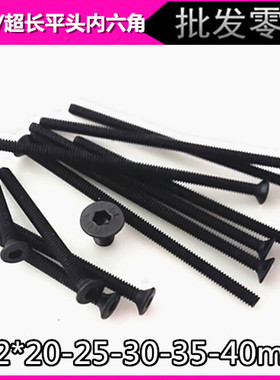 2X30X35X40mm 10.9级沉头内六角螺栓 平头内六角螺钉平杯M2加长