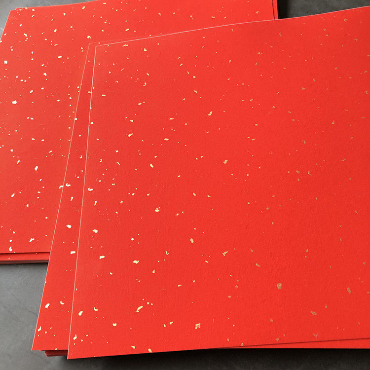红色卡纸洒金正方形大加硬作品宣纸斗方硬卡对联金箔红纸新年用纸