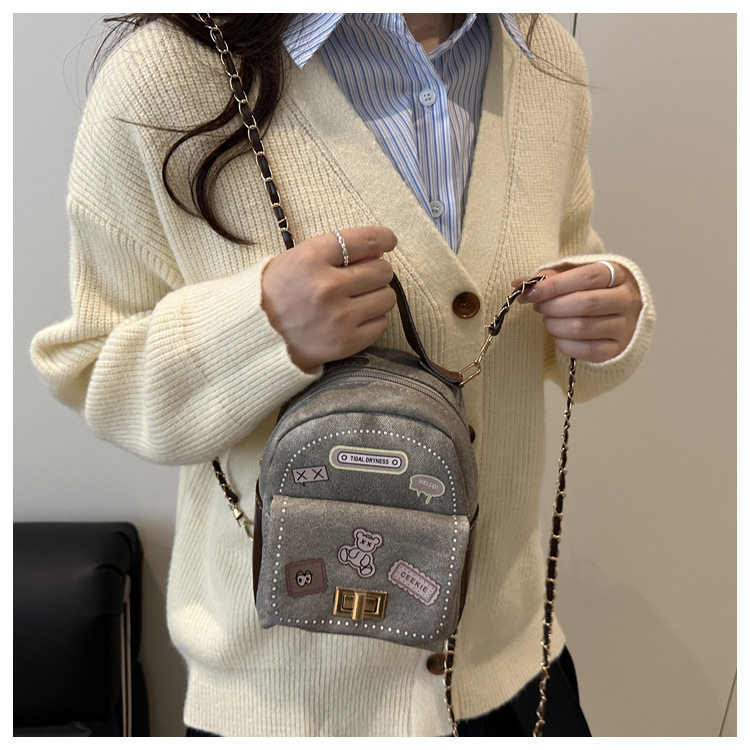 欧美复古休闲包包时尚单肩双肩两用包百搭通勤多功能斜挎包