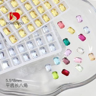 东洲水晶平底长八角美甲钻超闪高亮冰糖钻网红指甲异形冰块5.5