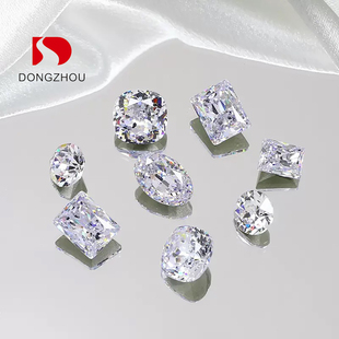 东洲水晶爆闪星锆尖底钻美甲自带火彩冰糖鸽子蛋堆钻长八角玫瑰切