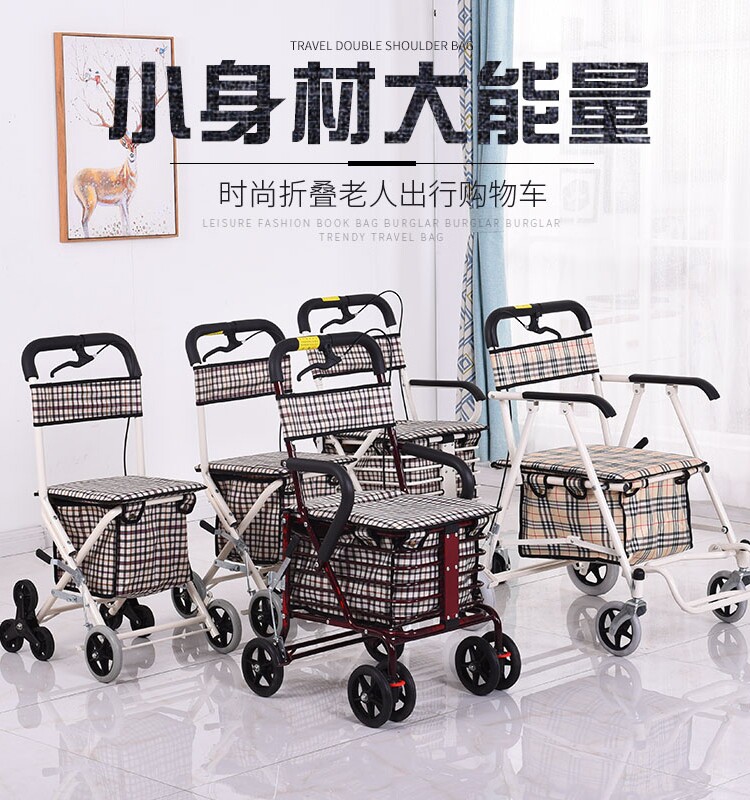 可坐四轮轻便买菜家用老年代步车