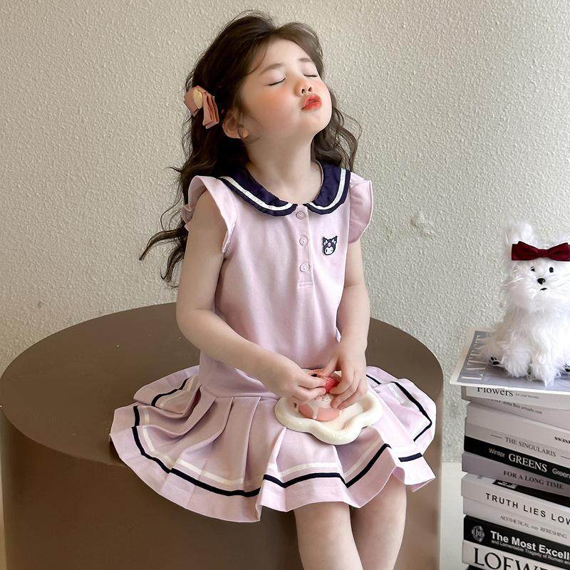 酷乐米夏季女童连衣裙无袖童装骷髅米棉衣服裙子儿童服装公主裙夏