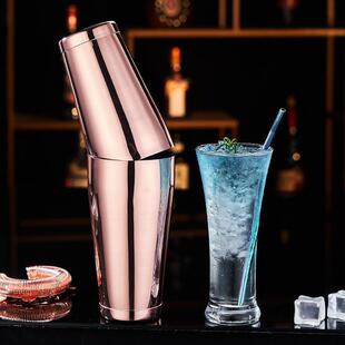 雪克壶鸡尾酒调酒工具酒吧 不锈钢摇杯波士顿摇酒壶304调酒器套装