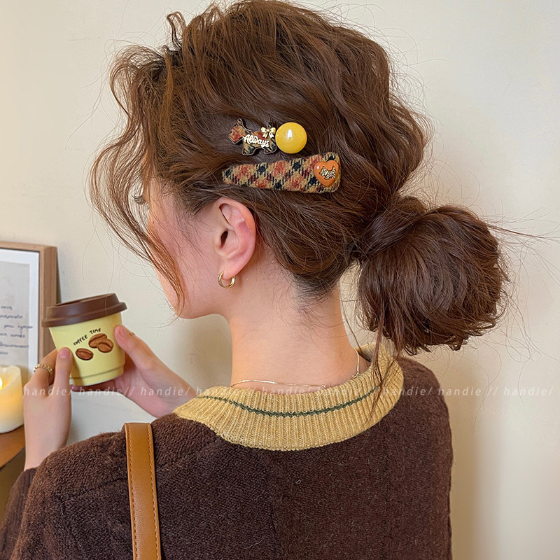 可爱小狗格纹发夹女2026新款高级感侧边夹发卡前额碎发刘海夹头饰,饰品/流行首饰/时尚饰品新,发饰,淘宝优惠券,粉丝福利购,淘宝优惠卷