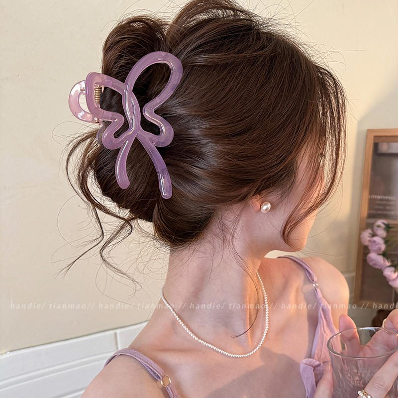 姐妹们！快来收下这紫色蝴蝶抓夹