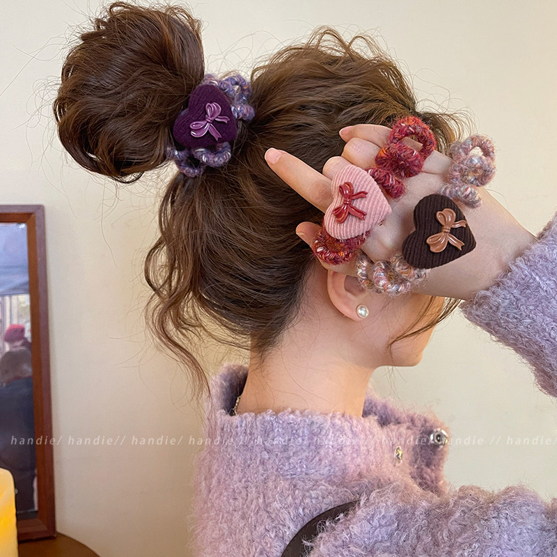 爱心蝴蝶结电话线发圈女高级感扎丸子头皮筋不伤发绳头绳百搭发饰,饰品/流行首饰/时尚饰品新,发饰,淘宝优惠券,粉丝福利购,淘宝优惠卷