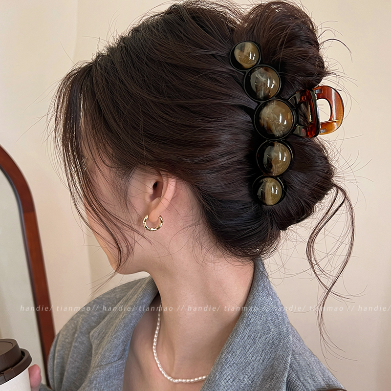 简约复古~晕染圆珠鲨鱼夹