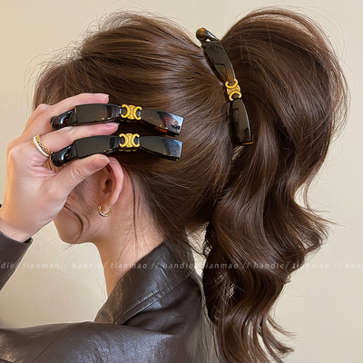 金标高马尾香蕉夹女冬高级感