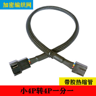電腦CPU風(fēng)扇4pin一分一延長(zhǎng)線機(jī)箱風(fēng)扇轉(zhuǎn)接線4針pwm溫控線套網(wǎng)