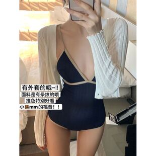 夏连体三角泳衣女 韩国ins露背性感简约小胸温泉甜欲复古2023新款