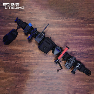 铁竞战术八件套侧开快拔套手电机械棍快拔套塑钢侧开带锁快拔套