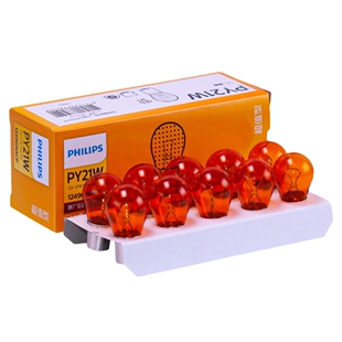 飞利浦 转弯灯PY21W/12496汽车前后转向灯灯泡琥珀色两只装