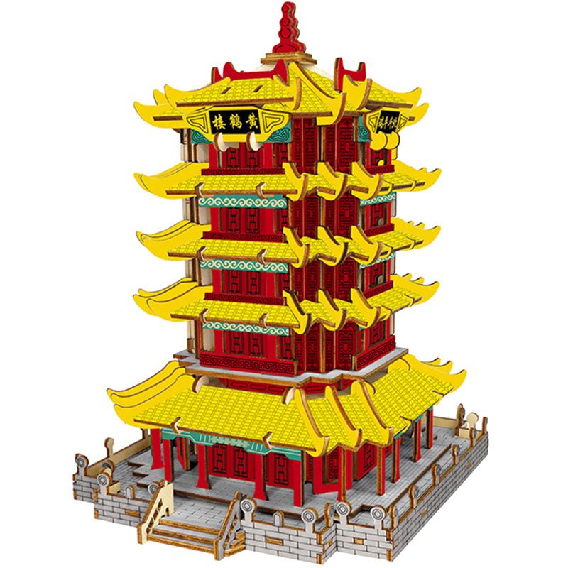 高难度积木 成人木质diy立体拼图中国风建筑仿真模型玩具
