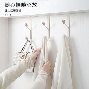 创意卫生间门后挂钩置物架 2025新款 卧室黑色简约铁艺衣帽挂衣钩