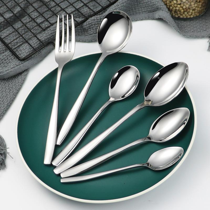 不锈钢牛排刀叉勺套装酒店西餐镀钛甜品叉子勺子餐具礼品定制