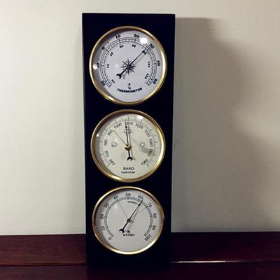 温度计湿度计大气压表3合1功能木座挂式家庭气象站文化宫定制