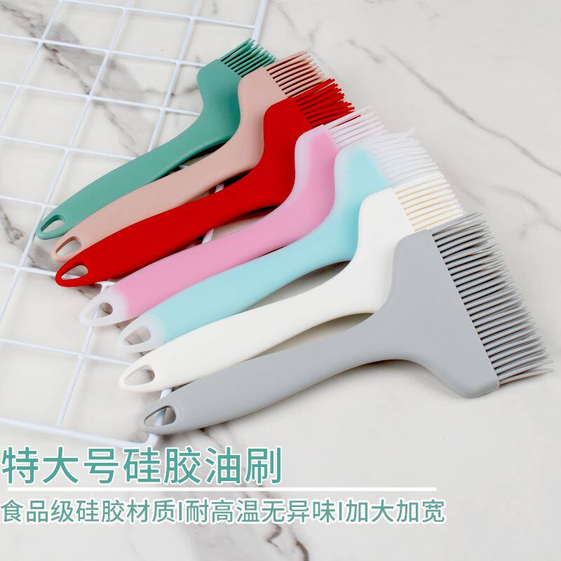 现货 商用特大号硅胶油刷一体式烧烤刷硅胶沾酱刷子