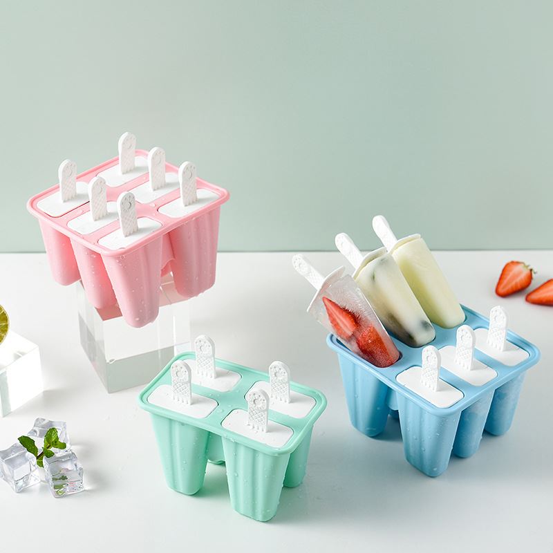 冰模硅胶4格6格棒冰模具冰格DIY雪糕家用手工制作冰箱冷冻