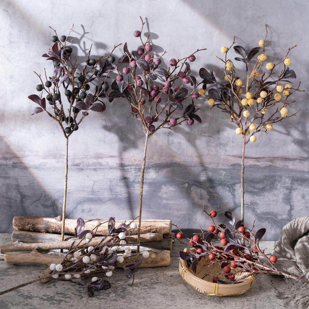 复古豆枝浆果仿真花厂家假花绿植物婚庆装饰工艺品CL11001定制