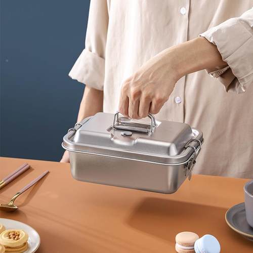 新品不锈钢保鲜饭盒韩式方形便当盒密封双层学生餐盒lunch box定