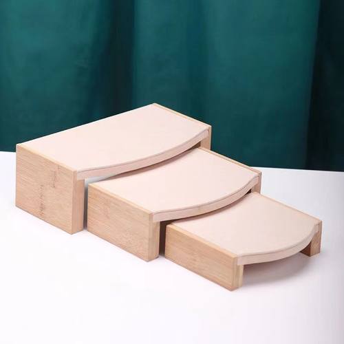 天然竹木小凳子三件套 饰品项链戒指首饰展示架 珠宝陈列道具直销