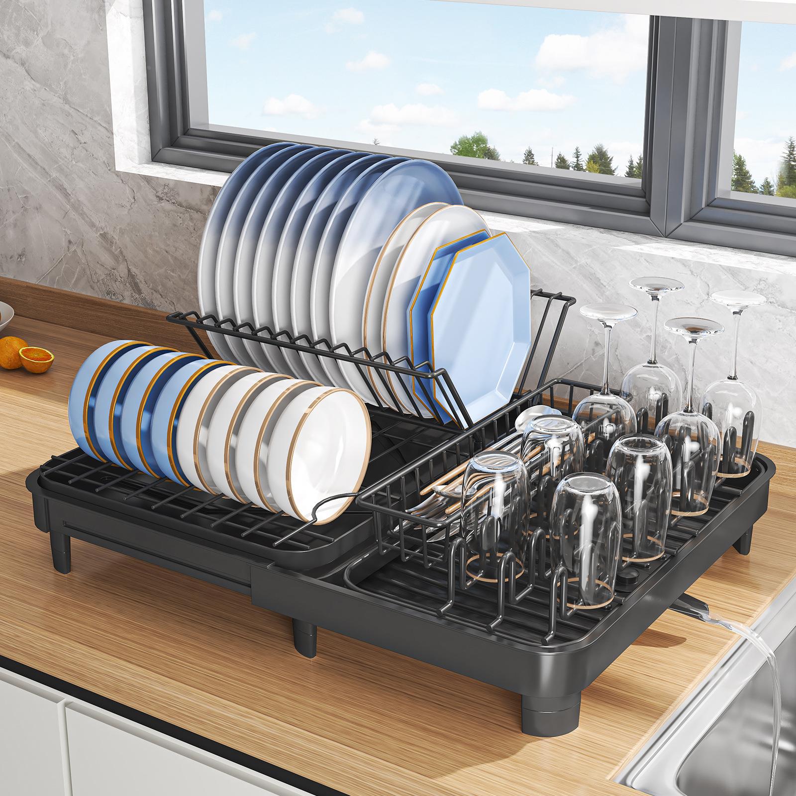 X型厨房碗架沥水架家用双层折叠多功能放碗盘碗筷碟收纳架定制