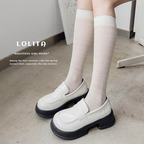 夏季新款黑白色袜子及膝