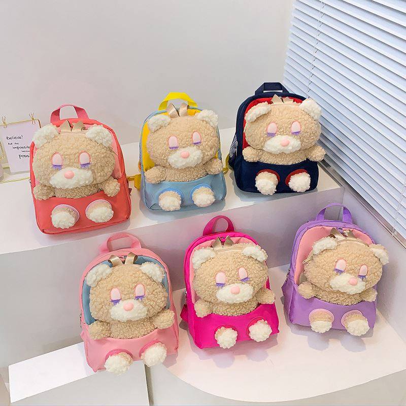 2025春季新款儿童书包可爱小熊玩偶背包小包卡通幼儿园双肩包