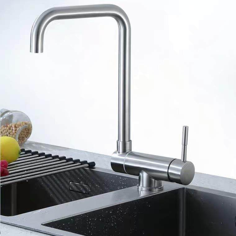 直销 不锈钢水龙头可旋转冷热厨房水槽菜盆龙头七字管定制