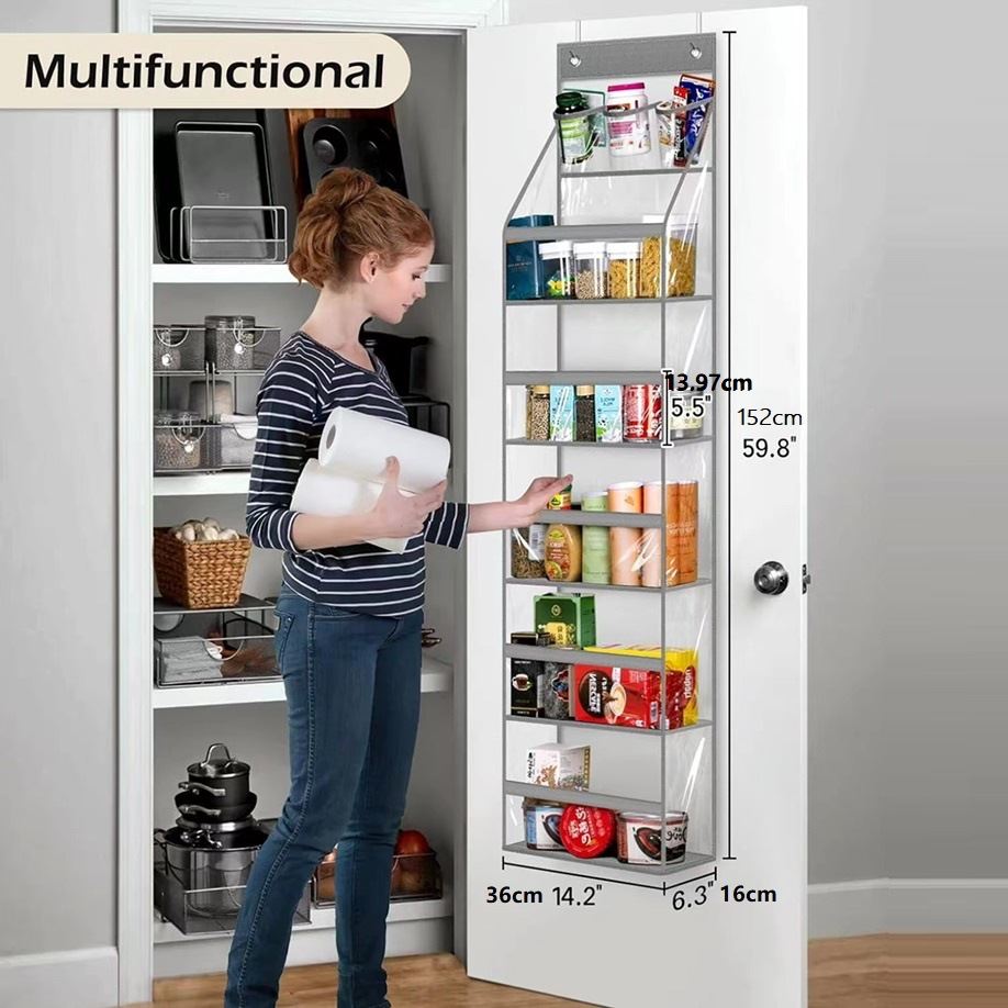 多功能门后储物挂袋pvc透明壁挂式多层杂物浴室整理收纳挂袋