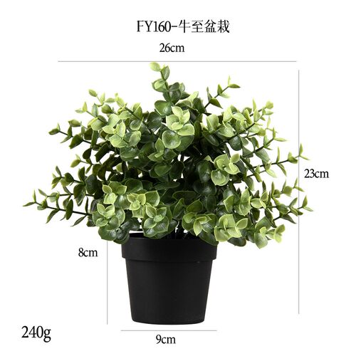亚马逊人造盆栽 家居装饰品假花办公书桌摆设牛至仿真绿植盆栽