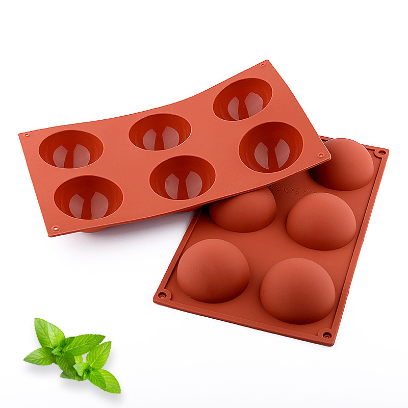 6连大半圆硅胶蛋糕磨巧克力慕斯蛋糕模 DIY烘焙工具硅胶冰球模具