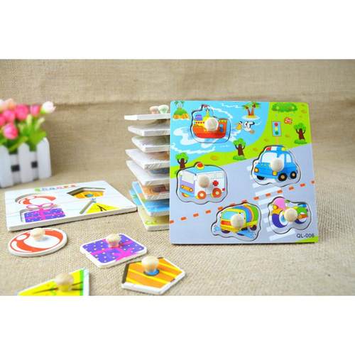 立体动物拼图拼板手抓板 儿童益智木质积木宝宝木制玩具30余种