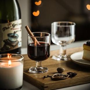 叁克拉美式 矮脚红酒杯玻璃高脚酒杯葡萄酒杯子粗挺冷饮果汁杯定制