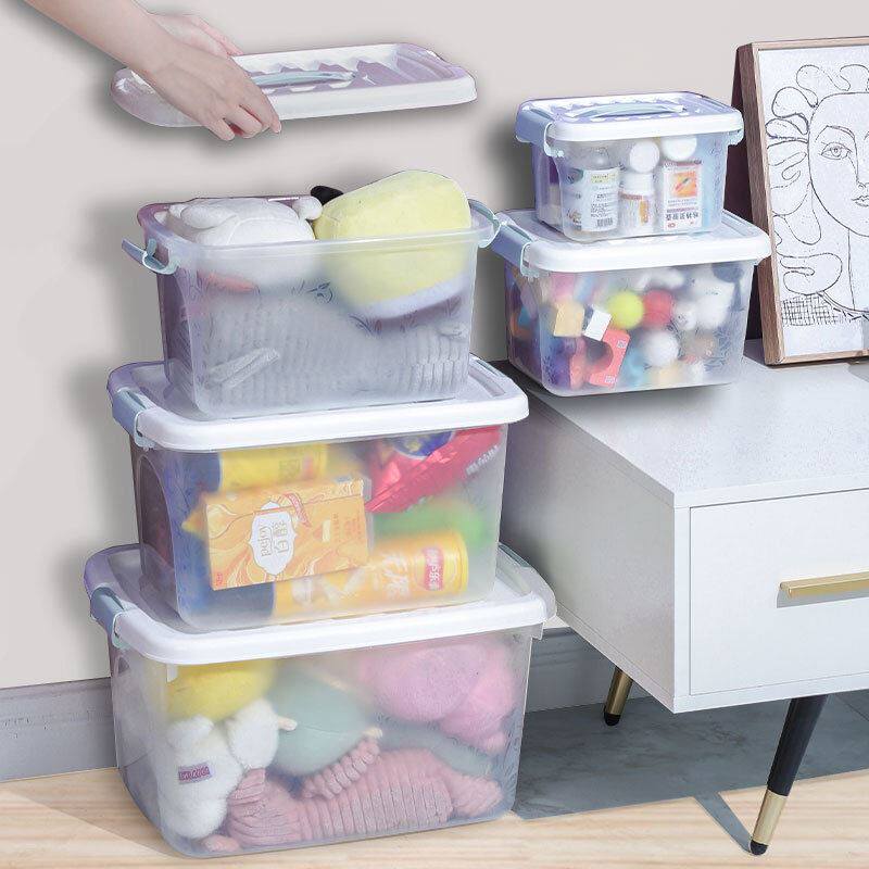 包邮收纳箱透明收纳箱磨砂收纳箱塑料收纳箱零食收纳盒书本整理箱