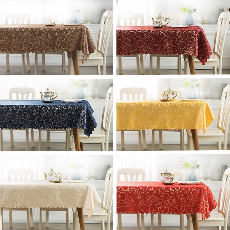 直销高档欧式提花酒店桌布布艺宴会餐厅饭店台布圆桌桌椅定制
