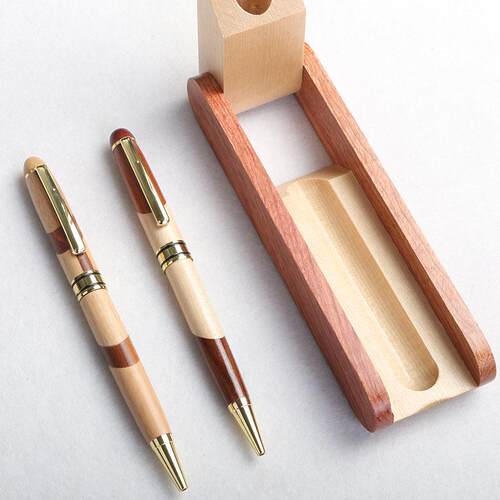 创意枫木钢笔签字笔圆珠笔拼木礼盒套装旅游纪念品活动庆典礼品笔定制