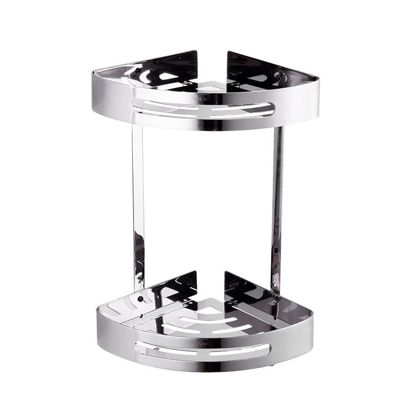 三角架浴室收纳四方架 双层不锈钢置物架浴室卫生间三角篮