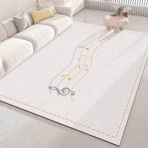 ins风客厅地毯免洗可擦皮革地垫大面积满铺防水卧室地垫定制