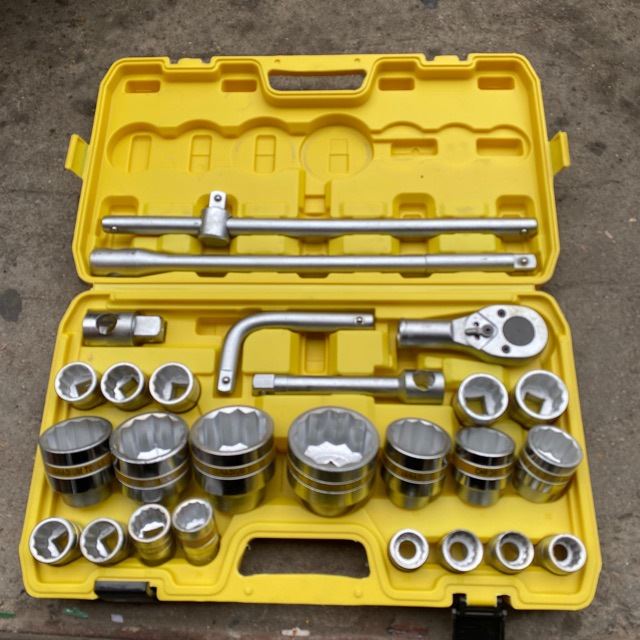 26件套重型六角十二花套筒汽修组套19mm3/4重型套筒组套