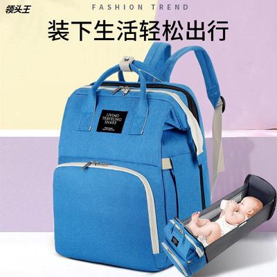 便携式折叠床妈咪包 外出轻便多功能大容量母婴背包 印花床包