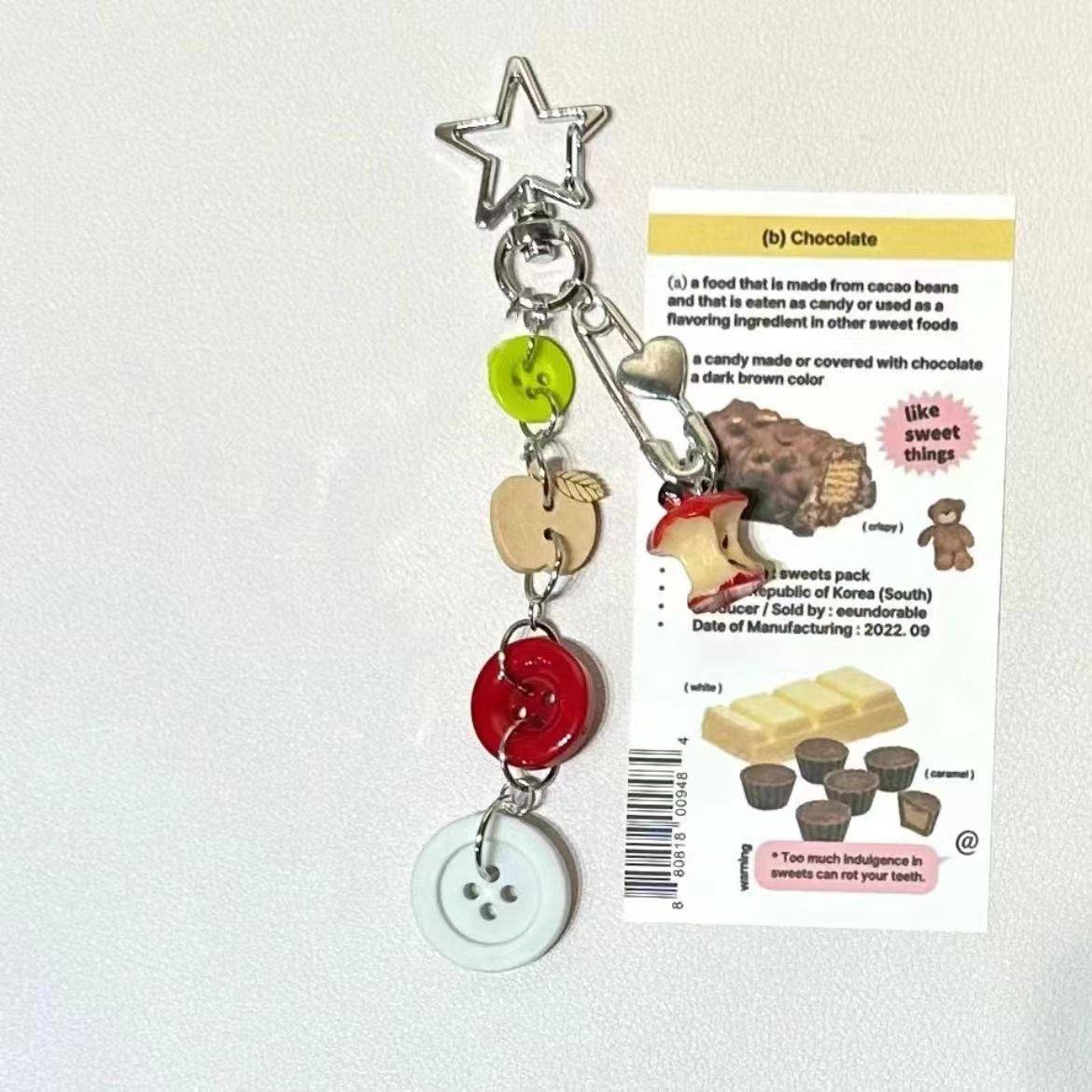 【红色樱桃】星星钥匙扣挂件手机链咕本链可爱红色系新年挂链清新